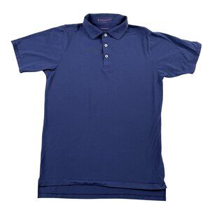 B Draddy Polo Golf Shirt Mens Small Navy Business Casual Pima Cotton